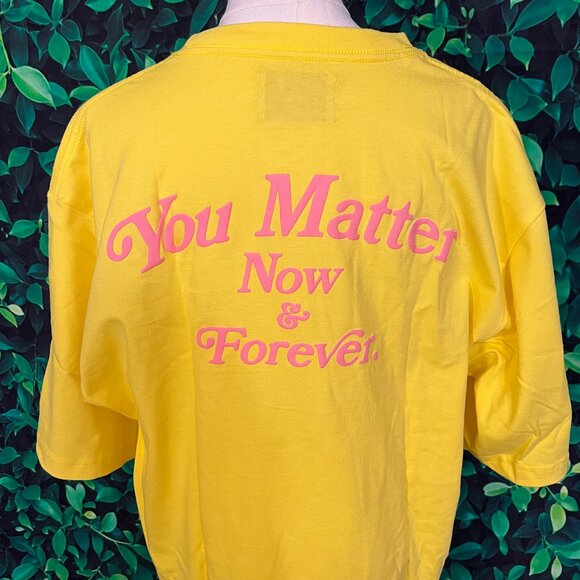 NWOT You Matter Now & Forever by Demetrius Harmon Yellow T-Shirt (Large) - Picture 1 of 6